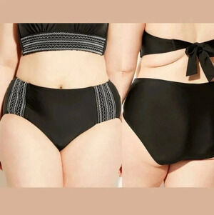 Kona Sol Smocked Side Bikini Bottom [PLUS SZ 14W ]